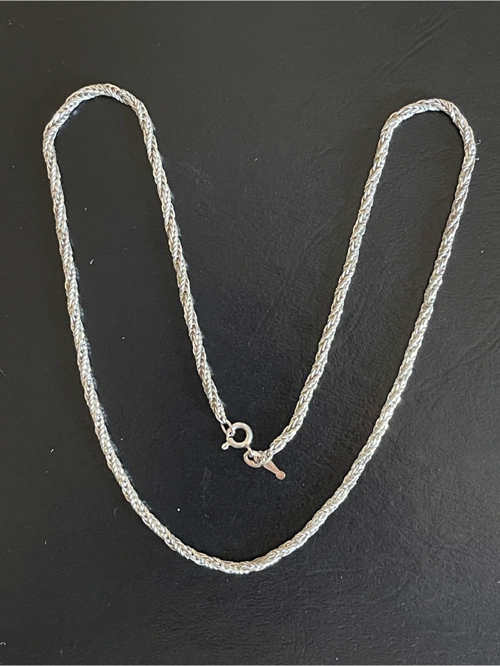 Italy 925 Sterling Silver Rope Chain Necklace.